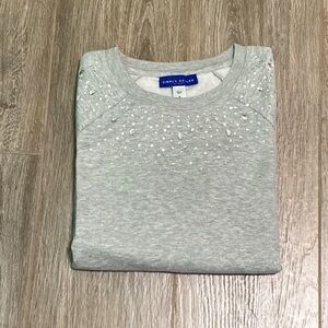 Simply Styled Medium Gray Gem Embellished Sweatshirt